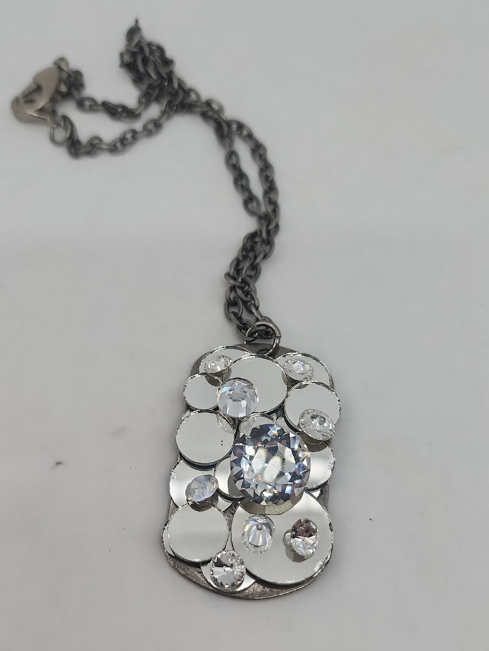 MIRROR RHINESTONE DOG TAG